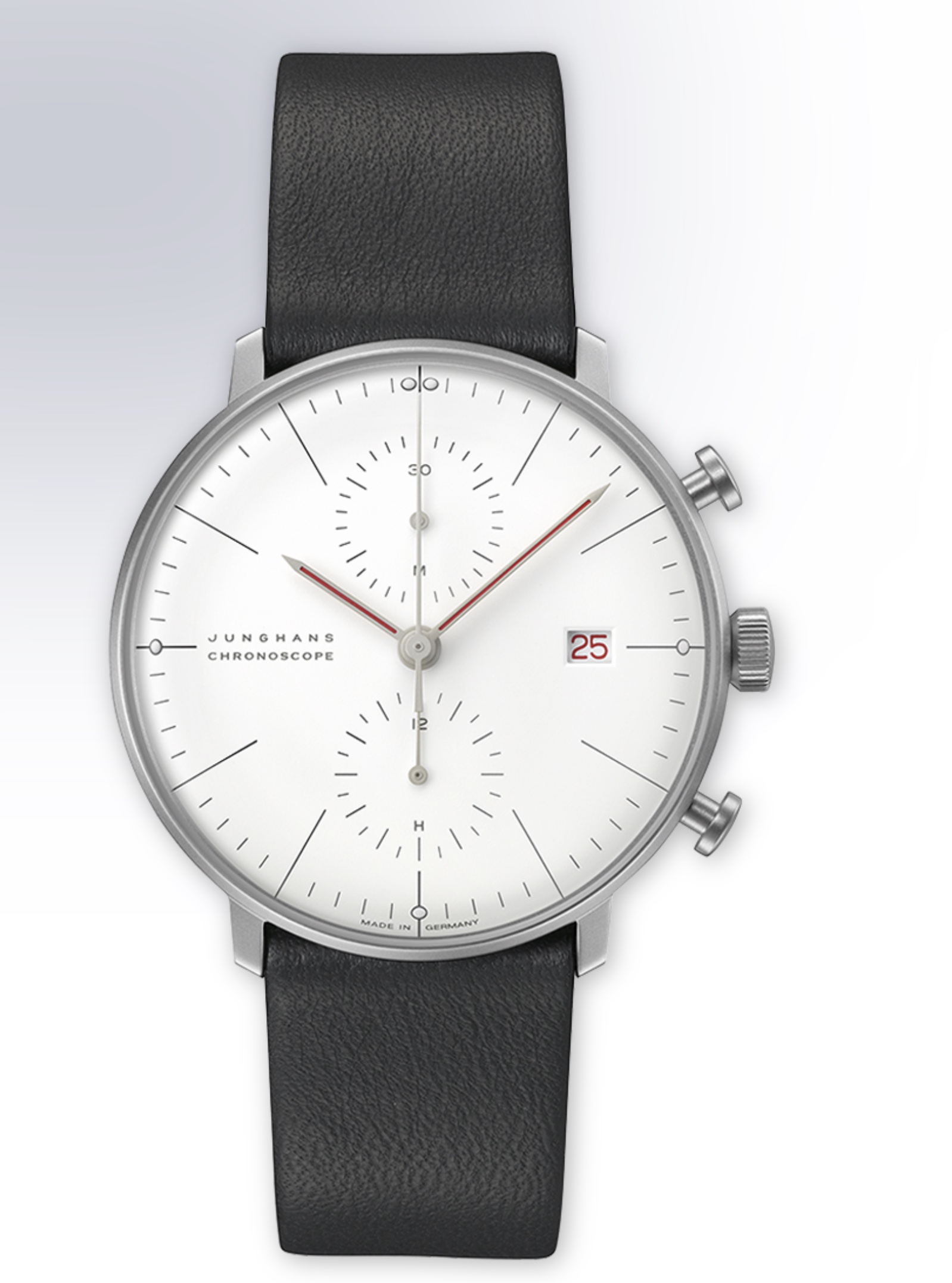 Siyah kayışlı Junghans Max Bill Chronoscope